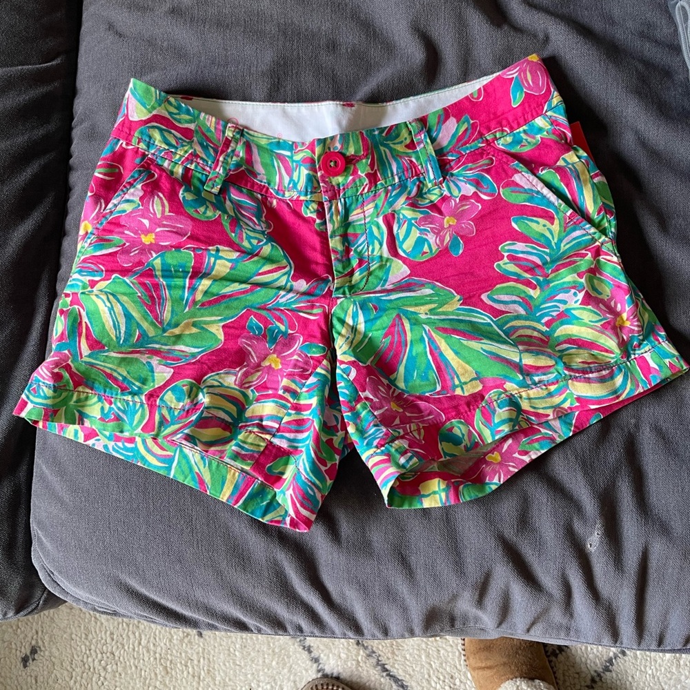 Lilly Pulitzer Pink and Green Callahan Shorts size 2